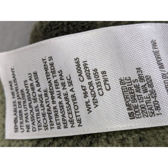 Eddie Bauer Fleece Lined Pants Womens 12 Green Zip Cargo Hiking Elastic Cuffs - Picture 14 of 14